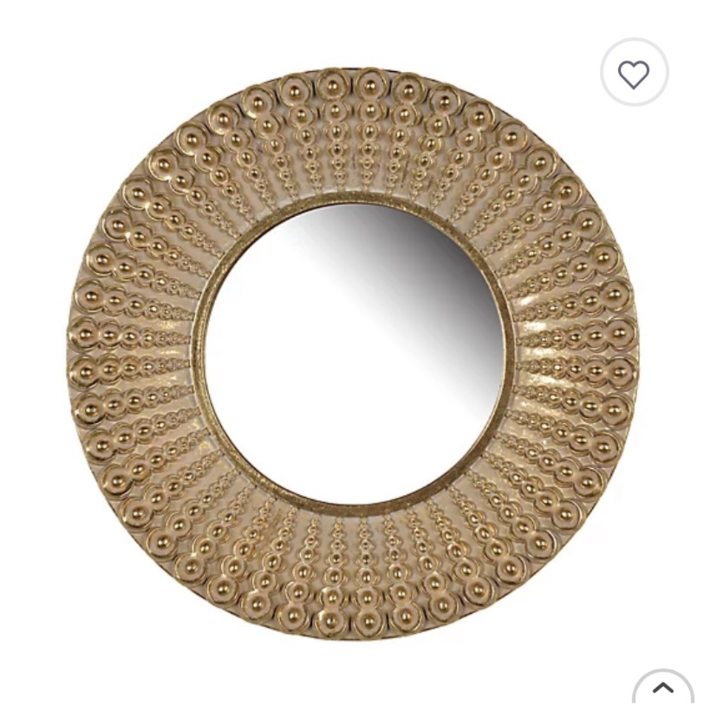 14-Inch Round Sunburst Wall Mirror in Gold